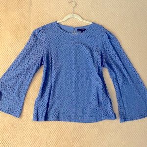 XL Banana Republic lace, bell-sleeve blouse